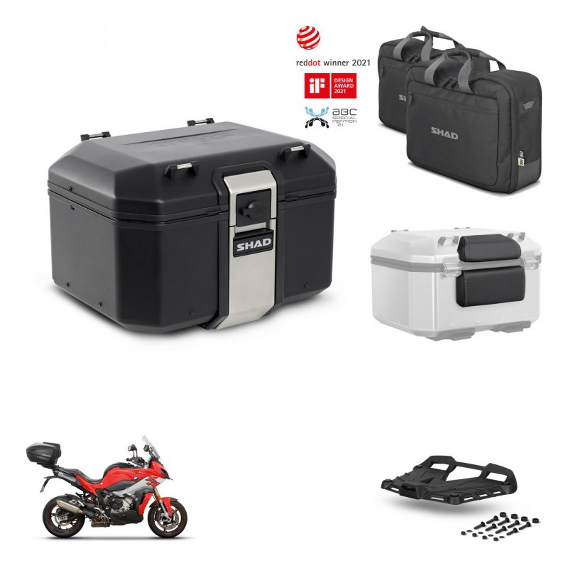 SHAD Baul trasero + soporte montaje parrilla accesorios TR48 TERRA BLACK EDITION KIT-453042