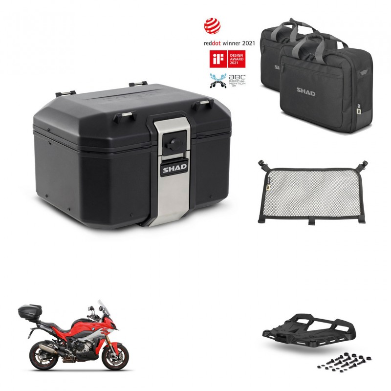 SHAD Baul trasero + soporte montaje parrilla accesorios TR48 TERRA BLACK EDITION KIT-453043