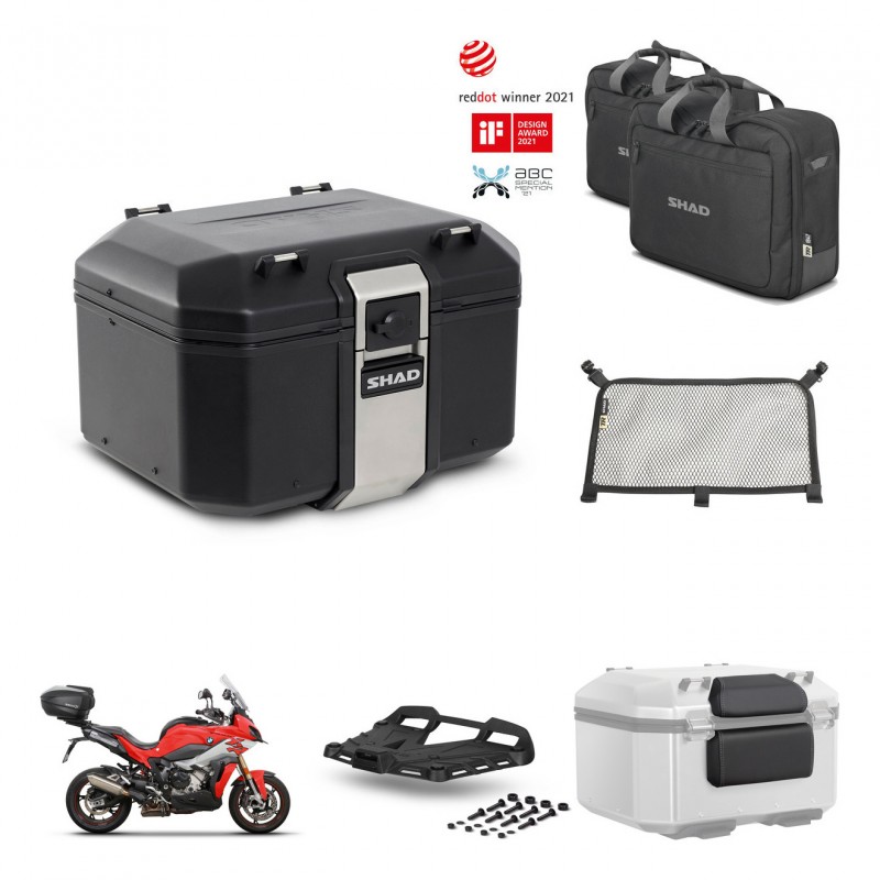 SHAD Baul trasero + soporte montaje parrilla accesorios TR48 TERRA BLACK EDITION KIT-453044