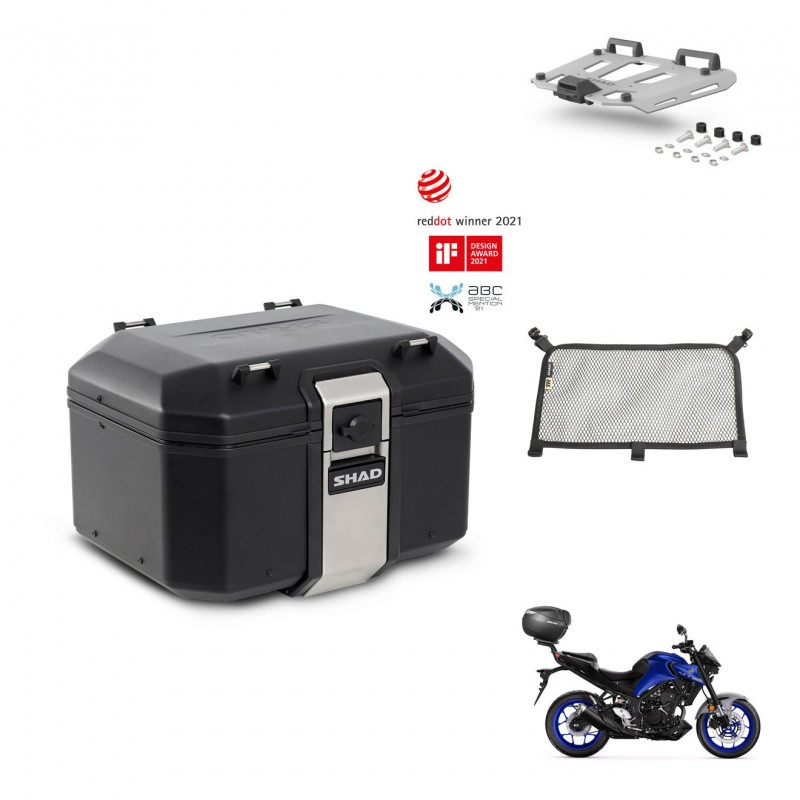 SHAD Baul trasero + soporte montaje parrilla accesorios TR48 TERRA BLACK EDITION KIT-453054