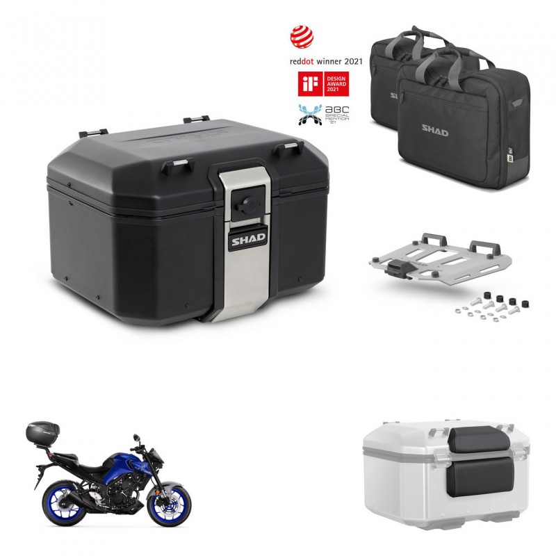 SHAD Rear trunk + mounting bracket grill accessories TR48 TERRA BLACK EDITION KIT-453057