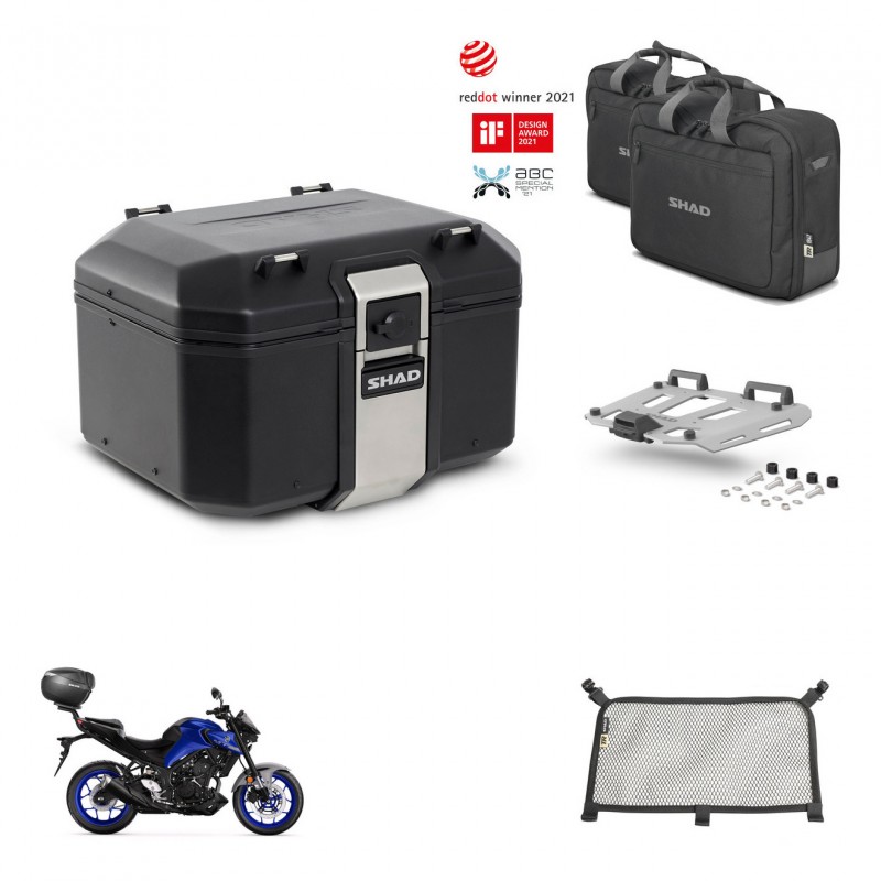 SHAD Rear trunk + mounting bracket grill accessories TR48 TERRA BLACK EDITION KIT-453058
