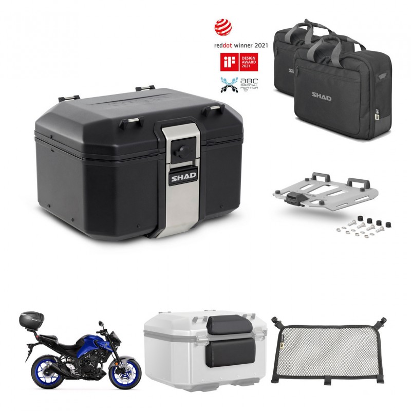 SHAD Rear trunk + mounting bracket grill accessories TR48 TERRA BLACK EDITION KIT-453059