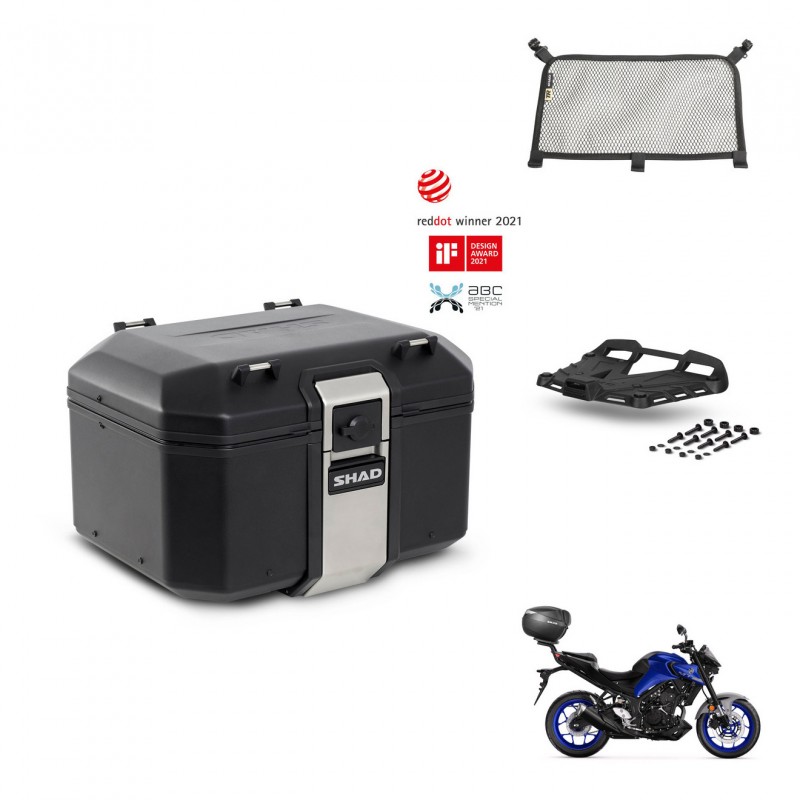 SHAD Rear trunk + mounting bracket grill accessories TR48 TERRA BLACK EDITION KIT-453062
