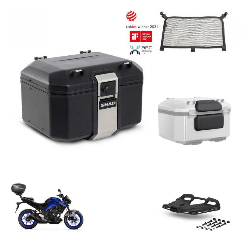 SHAD Rear trunk + mounting bracket grill accessories TR48 TERRA BLACK EDITION KIT-453063