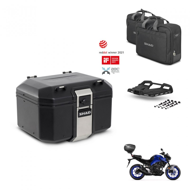 SHAD Rear trunk + mounting bracket grill accessories TR48 TERRA BLACK EDITION KIT-453064