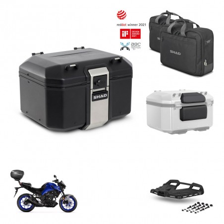 SHAD Baul trasero + soporte montaje parrilla accesorios TR48 TERRA BLACK EDITION KIT-453065