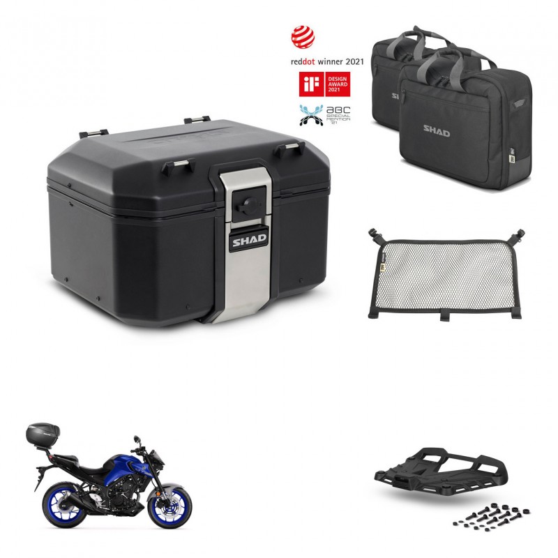 SHAD Rear trunk + mounting bracket grill accessories TR48 TERRA BLACK EDITION KIT-453066