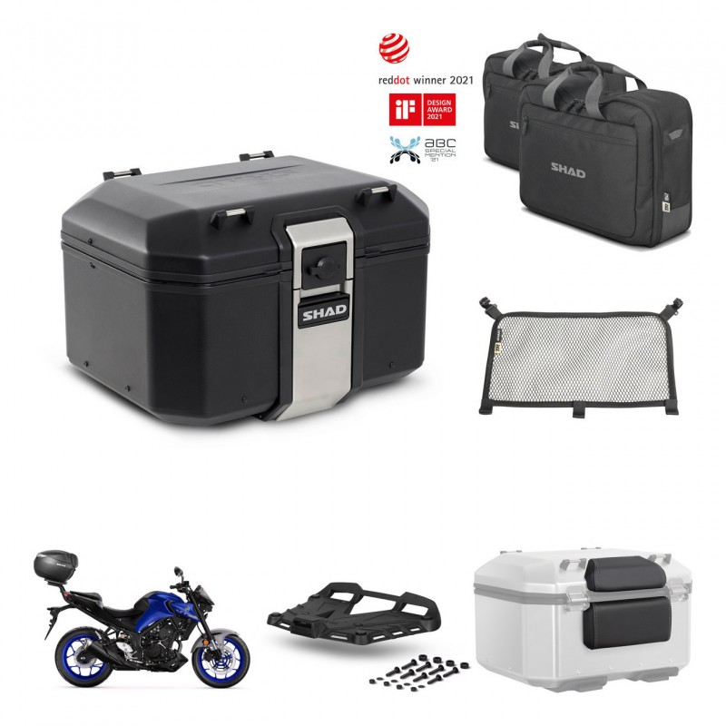 SHAD Rear trunk + mounting bracket grill accessories TR48 TERRA BLACK EDITION KIT-453067