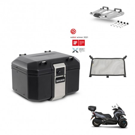 SHAD Baul trasero + soporte montaje parrilla accesorios TR48 TERRA BLACK EDITION KIT-453100