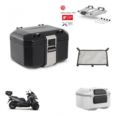 SHAD Baul trasero + soporte montaje parrilla accesorios TR48 TERRA BLACK EDITION KIT-453101
