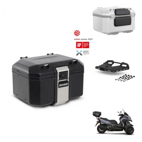 SHAD Baul trasero + soporte montaje parrilla accesorios TR48 TERRA BLACK EDITION KIT-453107