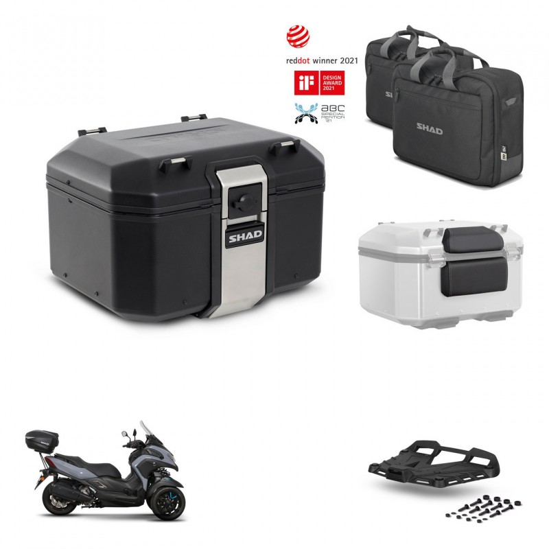 SHAD Baul trasero + soporte montaje parrilla accesorios TR48 TERRA BLACK EDITION KIT-453111
