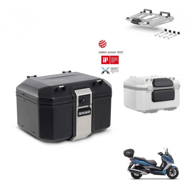 SHAD Rear trunk + mounting bracket grill accessories TR48 TERRA BLACK EDITION KIT-453122