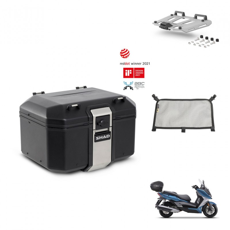 SHAD Rear trunk + mounting bracket grill accessories TR48 TERRA BLACK EDITION KIT-453123