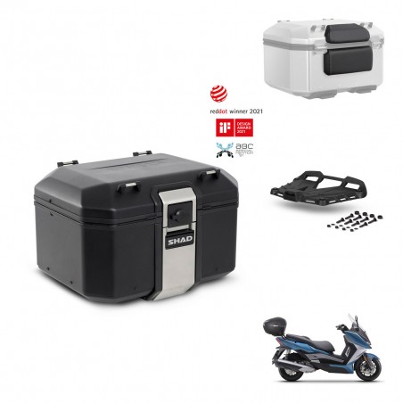 SHAD Baul trasero + soporte montaje parrilla accesorios TR48 TERRA BLACK EDITION KIT-453130