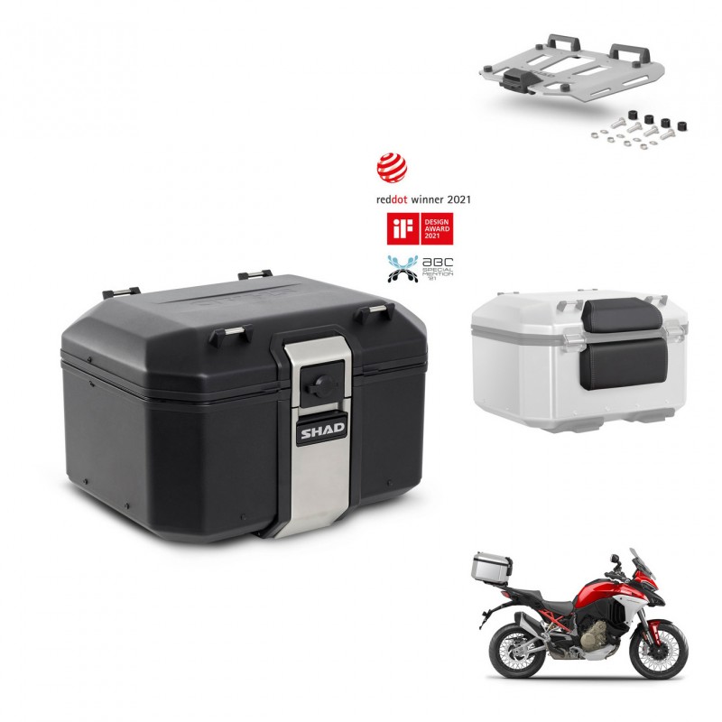 SHAD Rear trunk + mounting bracket grill accessories TR48 TERRA BLACK EDITION KIT-453145