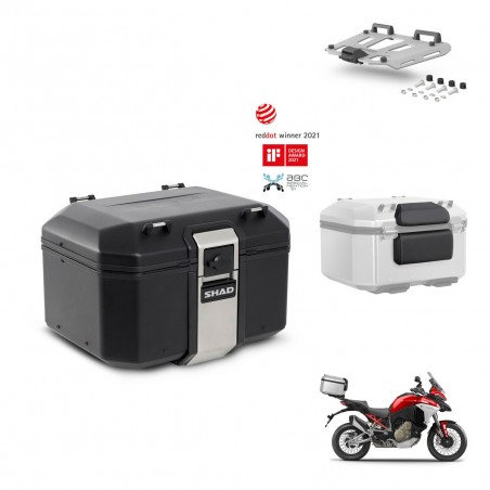 SHAD Baul trasero + soporte montaje parrilla accesorios TR48 TERRA BLACK EDITION KIT-453145