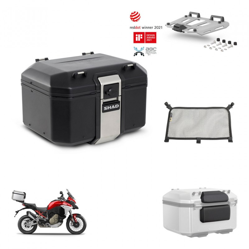 SHAD Rear trunk + mounting bracket grill accessories TR48 TERRA BLACK EDITION KIT-453147