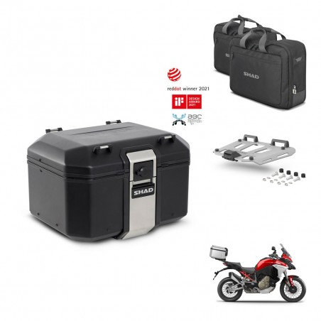 SHAD Baul trasero + soporte montaje parrilla accesorios TR48 TERRA BLACK EDITION KIT-453148