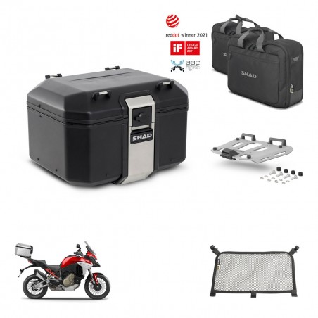 SHAD Baul trasero + soporte montaje parrilla accesorios TR48 TERRA BLACK EDITION KIT-453150