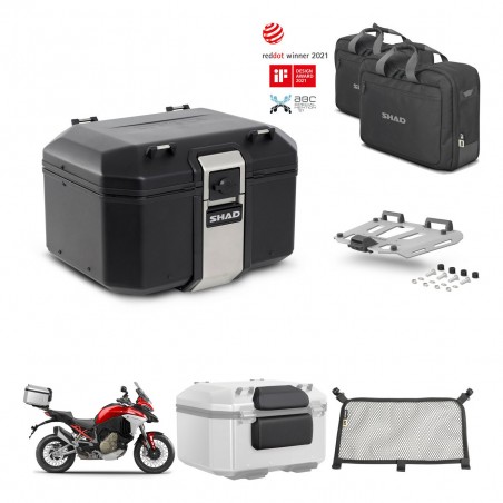 SHAD Baul trasero + soporte montaje parrilla accesorios TR48 TERRA BLACK EDITION KIT-453151