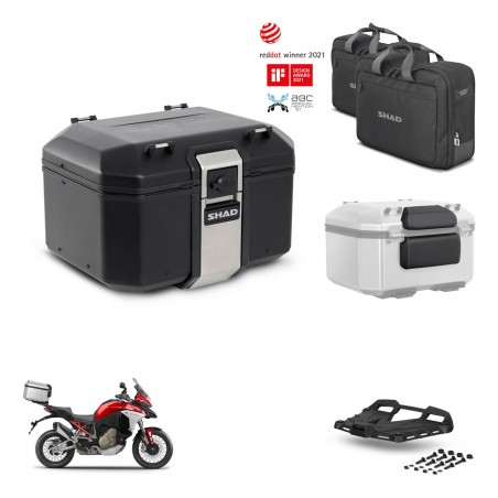 SHAD Baul trasero + soporte montaje parrilla accesorios TR48 TERRA BLACK EDITION KIT-453157