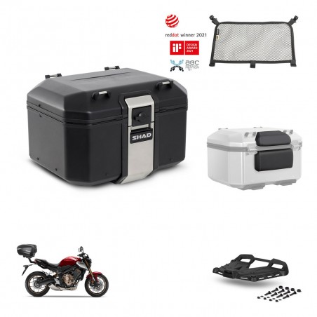 SHAD Baul trasero + soporte montaje parrilla accesorios TR48 TERRA BLACK EDITION KIT-453178