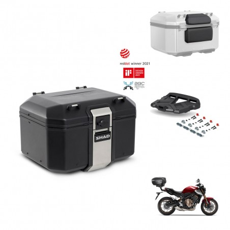 SHAD Baul trasero + soporte montaje parrilla accesorios TR48 TERRA BLACK EDITION KIT-453183
