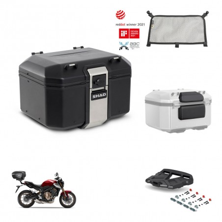 SHAD Baul trasero + soporte montaje parrilla accesorios TR48 TERRA BLACK EDITION KIT-453185