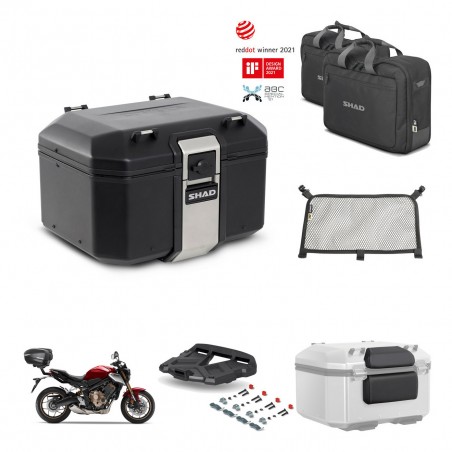 SHAD Baul trasero + soporte montaje parrilla accesorios TR48 TERRA BLACK EDITION KIT-453189