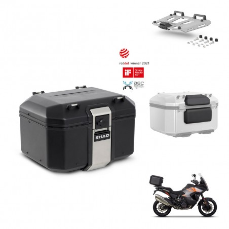 SHAD Rear trunk + mounting bracket grill accessories TR48 TERRA BLACK EDITION KIT-453191