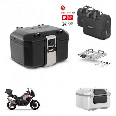 SHAD Baul trasero + soporte montaje parrilla accesorios TR48 TERRA BLACK EDITION KIT-453195
