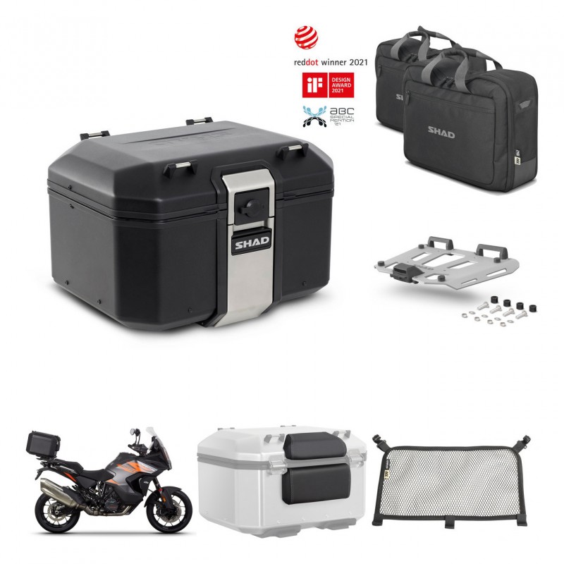 SHAD Rear trunk + mounting bracket grill accessories TR48 TERRA BLACK EDITION KIT-453197