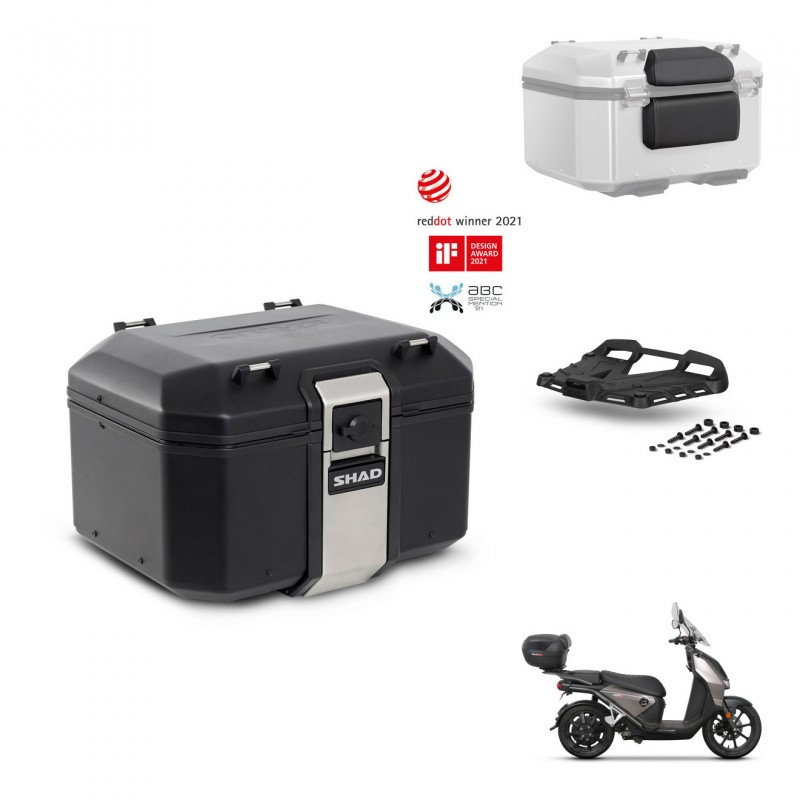 SHAD Rear trunk + mounting bracket grill accessories TR48 TERRA BLACK EDITION KIT-453222
