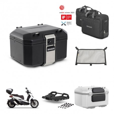SHAD Baul trasero + soporte montaje parrilla accesorios TR48 TERRA BLACK EDITION KIT-453251