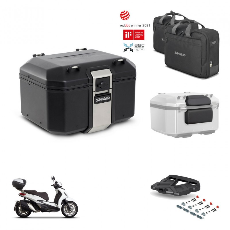 SHAD Baul trasero + soporte montaje parrilla accesorios TR48 TERRA BLACK EDITION KIT-453256