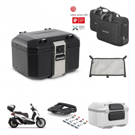 SHAD Baul trasero + soporte montaje parrilla accesorios TR48 TERRA BLACK EDITION KIT-453258