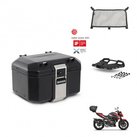SHAD Baul trasero + soporte montaje parrilla accesorios TR48 TERRA BLACK EDITION KIT-453292