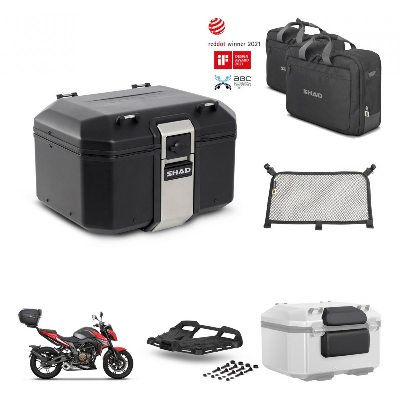 SHAD Rear trunk + mounting bracket grill accessories TR48 TERRA BLACK EDITION KIT-453297
