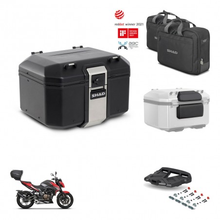 SHAD Baul trasero + soporte montaje parrilla accesorios TR48 TERRA BLACK EDITION KIT-453302