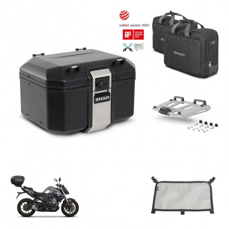 SHAD Baul trasero + soporte montaje parrilla accesorios TR48 TERRA BLACK EDITION KIT-453311