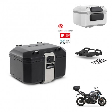 SHAD Baul trasero + soporte montaje parrilla accesorios TR48 TERRA BLACK EDITION KIT-453314