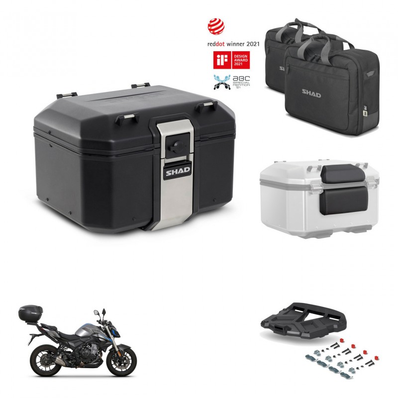 SHAD Rear trunk + mounting bracket grill accessories TR48 TERRA BLACK EDITION KIT-453325