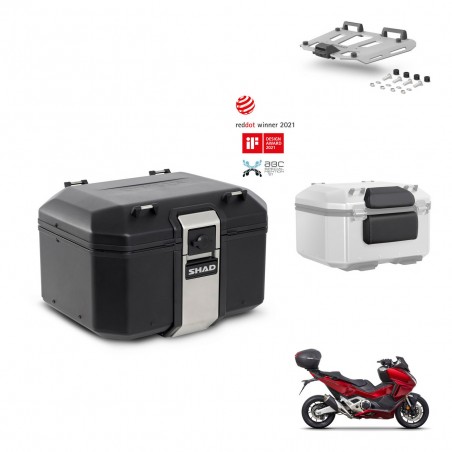 SHAD Baul trasero + soporte montaje parrilla accesorios TR48 TERRA BLACK EDITION KIT-453352