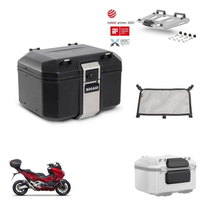 SHAD Rear trunk + mounting bracket grill accessories TR48 TERRA BLACK EDITION KIT-453354