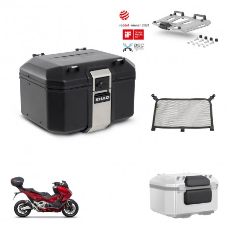 SHAD Baul trasero + soporte montaje parrilla accesorios TR48 TERRA BLACK EDITION KIT-453354
