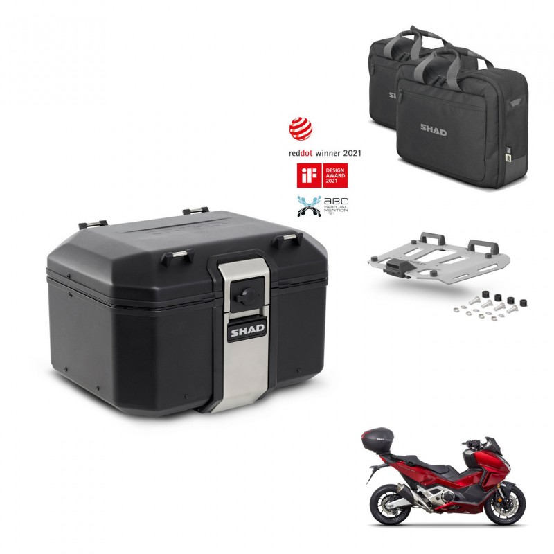 SHAD Rear trunk + mounting bracket grill accessories TR48 TERRA BLACK EDITION KIT-453355