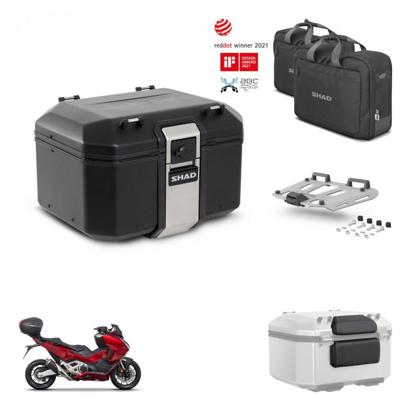 SHAD Rear trunk + mounting bracket grill accessories TR48 TERRA BLACK EDITION KIT-453356