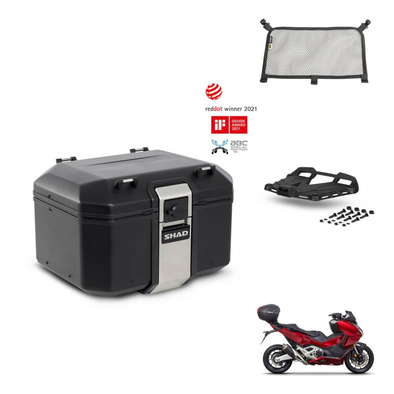 SHAD Rear trunk + mounting bracket grill accessories TR48 TERRA BLACK EDITION KIT-453361